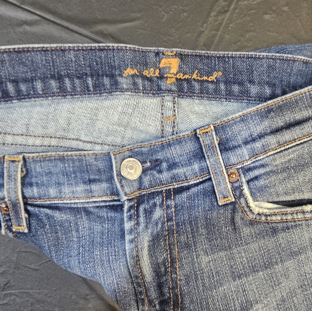 7 For All Mankind Dark Blue Boot Cut Jeans - Picture 11 of 14